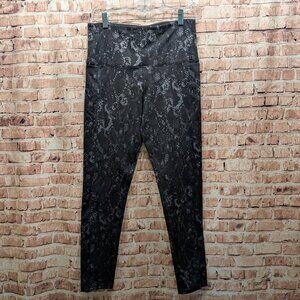 Tuff Athletics Leggings Black Snake Print Size Medium